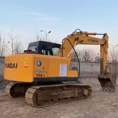 Hyundai R110-7 Gebruikte Crawler Excavator Tweedehands Digger 11200kg 0,30-0,59m3 Bucket
