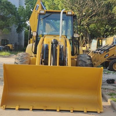 74.6kW JCB 4CX Gebruikte laadmachine Geel 4378kg Lift tweedehands baggerloader Wiel in beweging